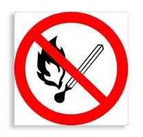 Знак P 02 "Запрещается пользоваться открытым огнем и курить"